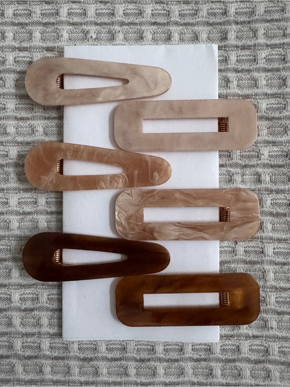 T.J.Maxx Neutral Tortoiseshell Resin Hair Clip Set - Beige to Brown